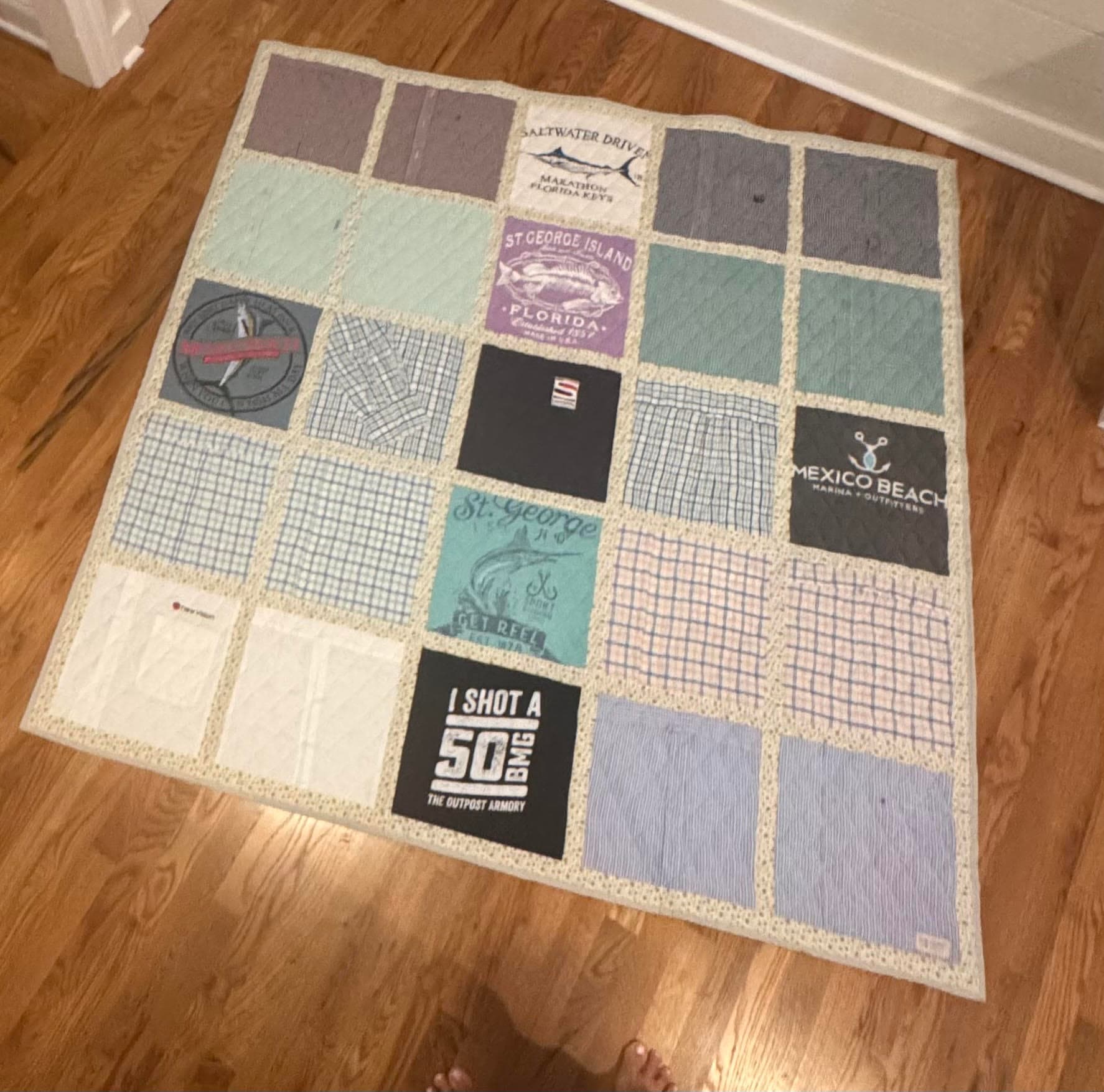 Single Frame quilt example — 4 × 5 — 20 Shirts